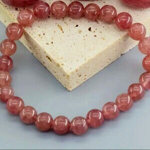 🌺 🌺 🌺 Natural Strawberry Quartz Stretch Bracelet